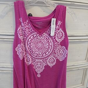 Chico's Fuchsia Embroidered Tank Top